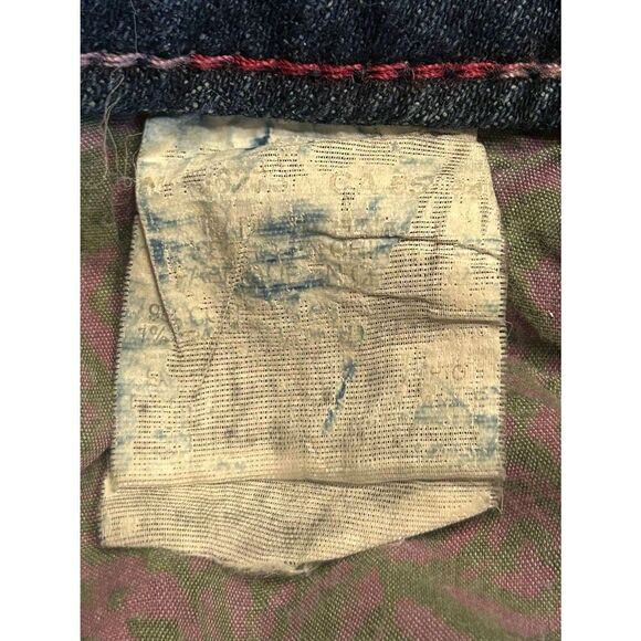 Rock 47 by Wrangler Low Rise Bootcut Dark Wash Jeans Distressed Size 32 READ (88 - Picture 5 of 8